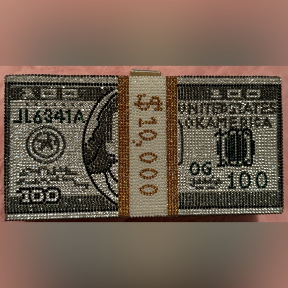 Handbags - $10,000 rhinestone/bling clutch . Rhinestones and pearls